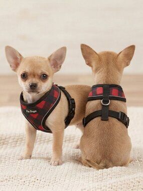 Ultra Comfort Reflective Harness Vest - Houndstooth - Red/Black